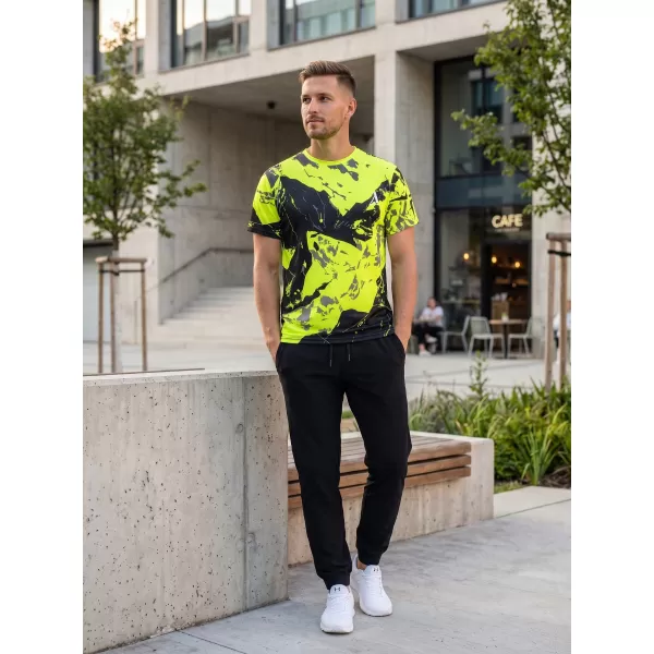  Moška vrhunska majica s kratkimi rokavi ALTISPORT VOJ/ALM131TR01 FLUO RUMENA/ČRNA 