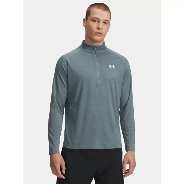  Moška majica s kratkimi rokavi UNDER ARMOUR UA TECH TEXTURED 1/2 ZIP 1382797-587 MODRA 