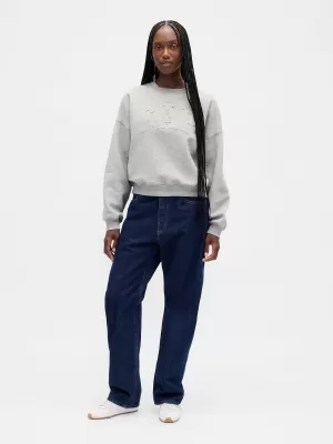Ženski pulover GAP LOGO SWEATSHIRT 799272-02 SVETLO HEATHER SIVA