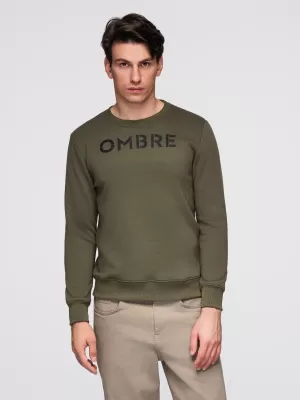 Moški pulover OMBRE B1711 TEMNO OLIVNO