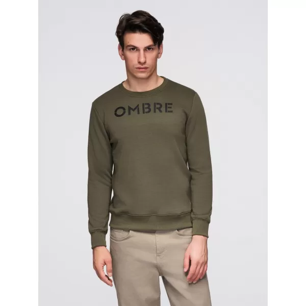  Moški pulover OMBRE B1711 TEMNO OLIVNO 