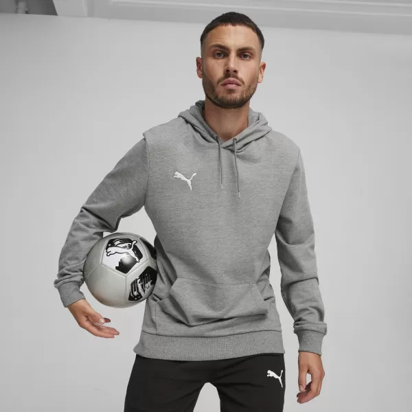  Moški pulover PUMA TEAMGOAL CASUALS HOODY 658618_33 SREDNJE SIVA VRESA/BELA 