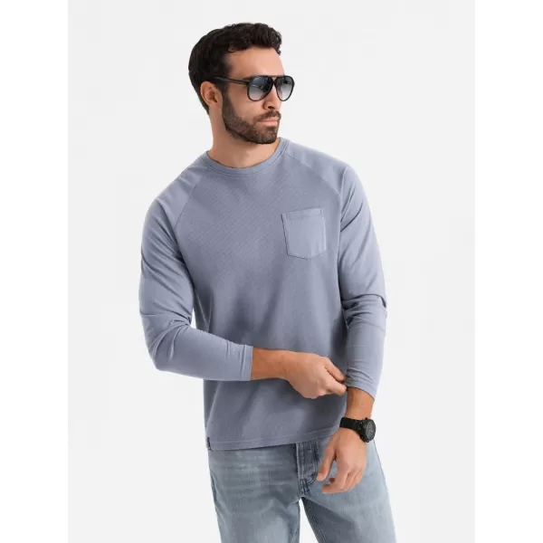  Moška majica s kratkimi rokavi OMBRE OM-LSCL-0109 MODRI DENIM 