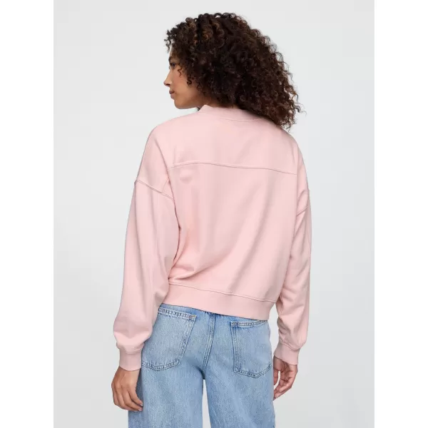  Ženski pulover GAP LOGO WEDGE NECK SWEATSHIRT 714869-01 MEGLENA VRTNICA 