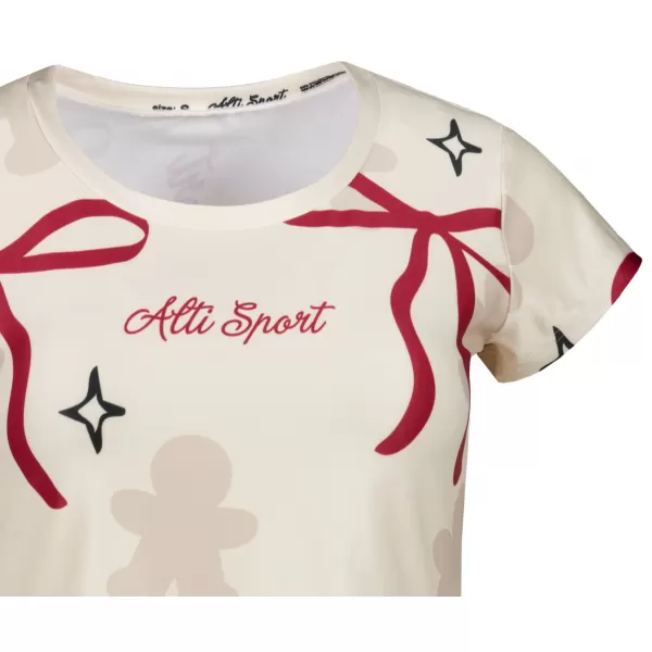  Ženska premium božična majica s kratkimi rokavi ALTISPORT VOJ/ALWVN10TR06 KREMASTO 
