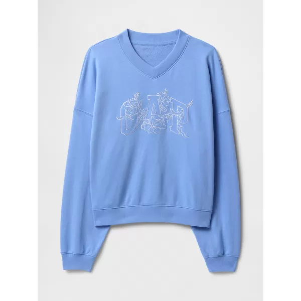  Ženski pulover GAP LOGO WEDGE NECK SWEATSHIRT 714869-02 SRAJCA MODRA 