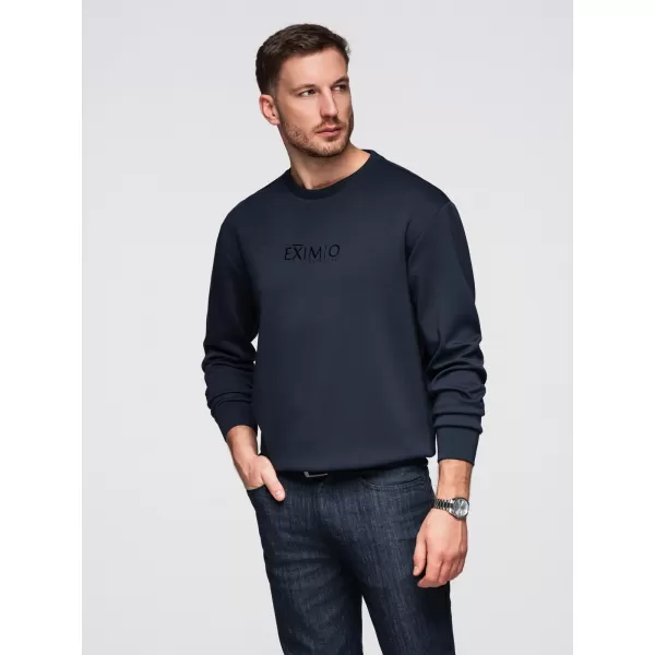  Moški pulover OMBRE OM-SNBC-0199 TEMNO MODRA 
