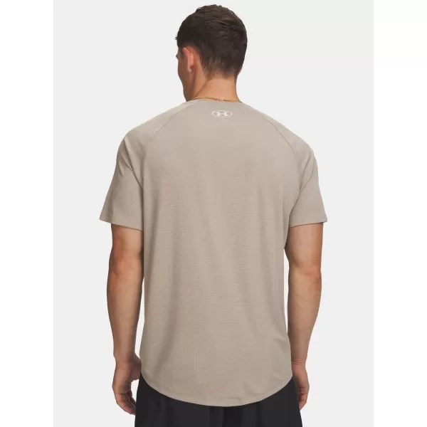  Moška majica s kratkimi rokavi UNDER ARMOUR UA TECH TEXTURED SS 1382796-203 RJAVA 