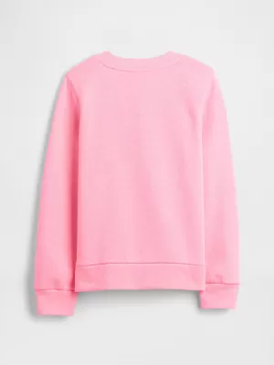 Otroški pulover GAP CREW SWEATSHIRT 839149-05 NEON ROZA VRTNICA
