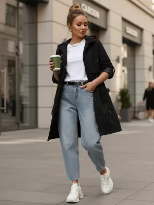 Ženski plašč DSTREET TY5554 ČRNA