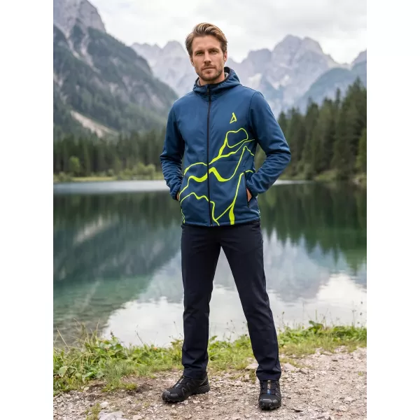  Moška vrhunska softshell jakna ALTISPORT VOJ/ALM073JACK01 MORNARSKO MODRA/NEONSKO RUMENA 