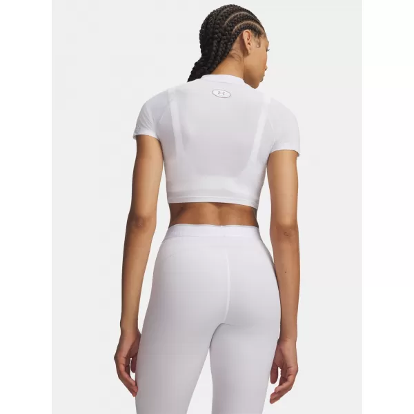  Ženska majica s kratkimi rokavi UNDER ARMOUR HEATGEAR ELITE CROP MCK SS 6014710-100 BELA 
