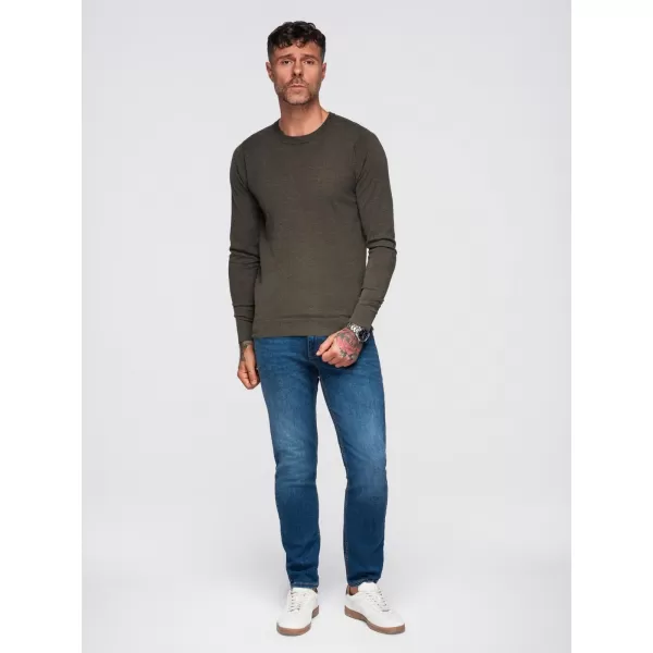 Moški pulover OMBRE OM-SWBS-0106 OLIVNI MELANGE 