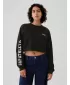 Ženski pulover GAP DROP SHOULDER SUPER CROP SWEATSHIRT 498952-02 PRAVA ČRNA