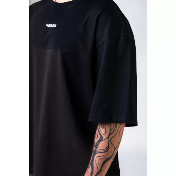 Oversized majica s kratkimi rokavi POWER 898 BLACK Nebbia 
