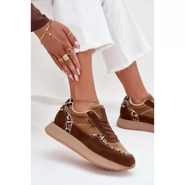  Ženske superge BIG STAR OO274A313 BROWN/BEIGE Big Star Shoes 