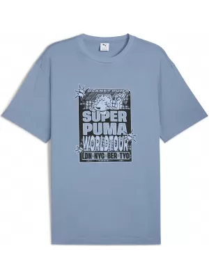 Moška majica s kratkimi rokavi PUMA GRAPHIC WORLD TOUR TEE 632112-34 HLADNO MODRA