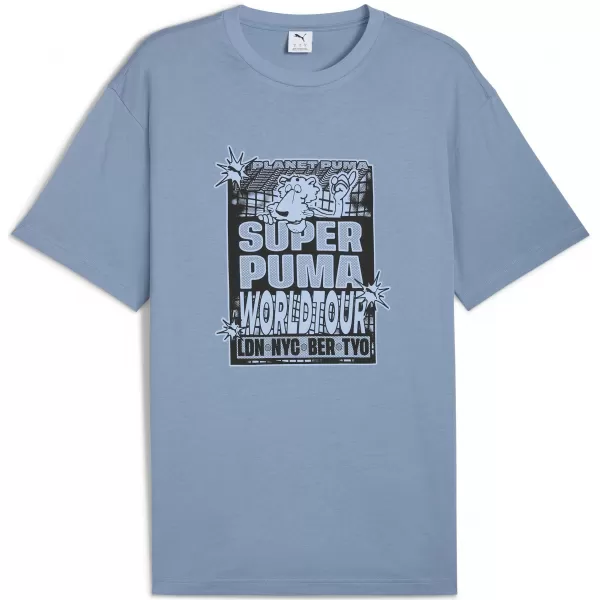 Moška majica s kratkimi rokavi PUMA GRAPHIC WORLD TOUR TEE 632112-34 HLADNO MODRA 