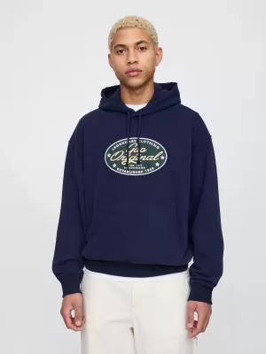 Moški pulover GAP LOGO PULLOVER HOODIE 744731-00 MORNARIŠKA UNIFORMA