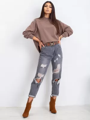 Ženski pulover BASIC FEEL GOOD RV-BL-5185.92P RJAVA