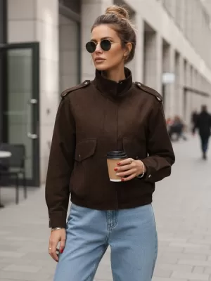 Ženska jakna DSTREET TY5571 RJAVA