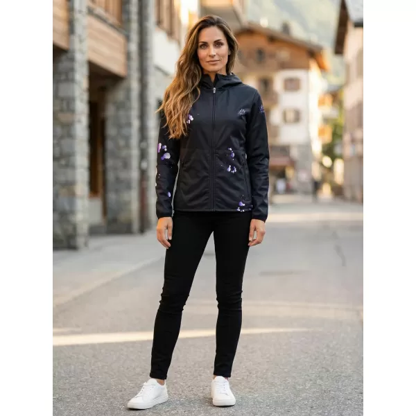  Ženska vrhunska softshell jakna ALTISPORT VOJ/ALW077JACK01 ČRNA/VIJOLIČNA 