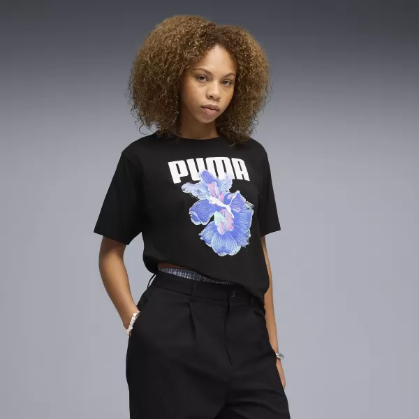  Ženska majica s kratkimi rokavi PUMA GRAPHICS RELAXED TEE BETTER 691908_01 ČRNA PUMA 
