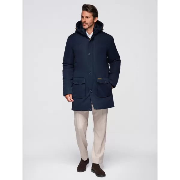  Moška parka OMBRE OM-JAPJ-0287 MORNARSKO MODRA 