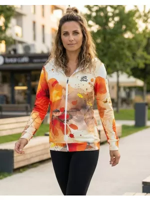 Ženski premium pulover z zadrgo ALTISPORT VOJ/ALW127MI02 ORANŽNA