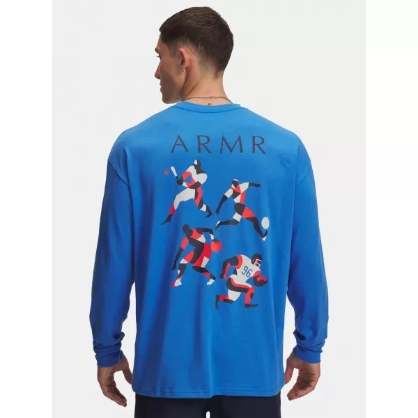  Moška majica s kratkimi rokavi UNDER ARMOUR UA HWT MODERN SPORT OS LS 6004885-402 MODRA 