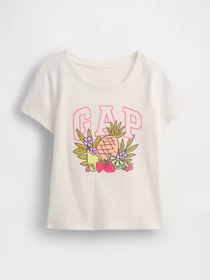 Otroška majica s kratkimi rokavi GAP LOGO TEE 770013-00 NOVO UMAZANO BELO