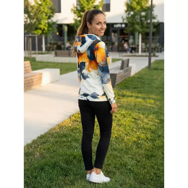  Ženski premium pulover z zadrgo ALTISPORT VOJ/ALW127MI02 ČRNA/ORANŽNA 