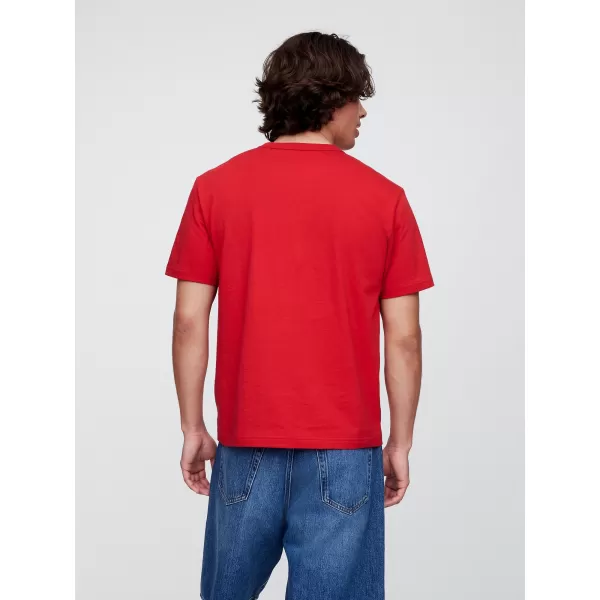  Moška majica s kratkimi rokavi GAP HIGH DENSITY LOGO TEE 782369-02 MODEREN RDEČ LOGOTIP 