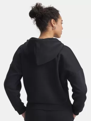 Ženski pulover UNDER ARMOUR RIVAL FLC PIPED HZ HOODIE 6003707-005 ČRNA
