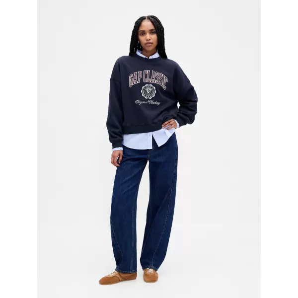  Ženski pulover GAP LOGO SWEATSHIRT 799272-01 MORNARIŠKA UNIFORMA 