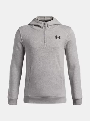 Fantovski pulover UNDER ARMOUR UA RIVAL LW 1/4 ZIP HOODIE 6009316-011 SIVA