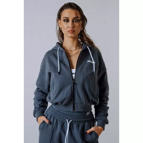  Pulover s kapuco na zadrgo POWER 895 SIVA Nebbia 