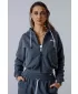 Pulover s kapuco na zadrgo POWER 895 SIVA Nebbia