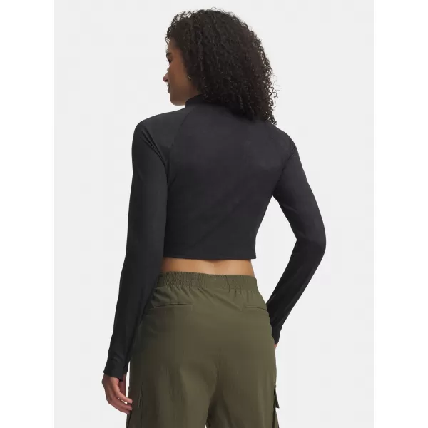  Ženska majica s kratkimi rokavi UNDER ARMOUR MERIDIAN SUEDE EFFECT LS 6007020-001 ČRNA 