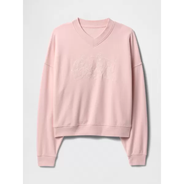 Ženski pulover GAP LOGO WEDGE NECK SWEATSHIRT 714869-01 MEGLENA VRTNICA 