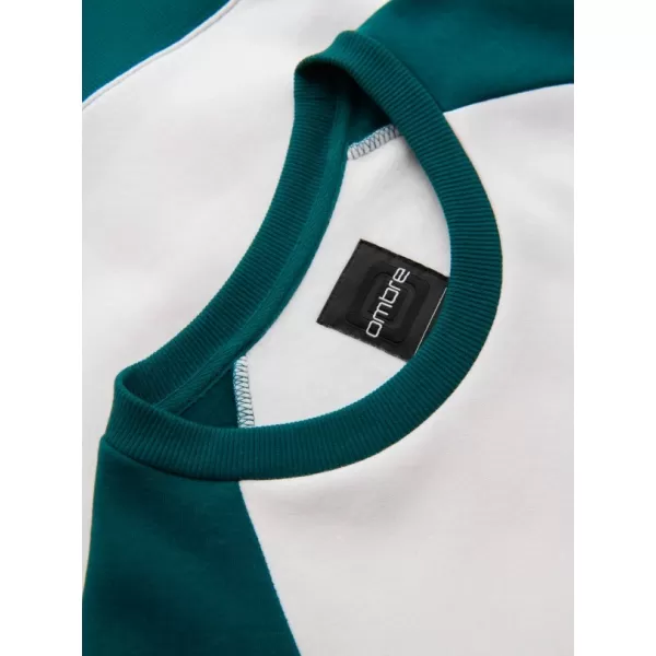  Moški pulover OMBRE OM-SSNZ-0239 SMETANA IN TEMNO ZELENA 