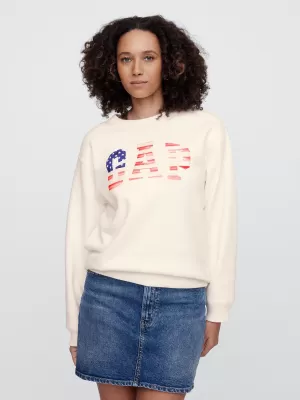 Ženski pulover GAP LOGO SWEATSHIRT 782487-01 NOVA UMAZANO BELA OPT