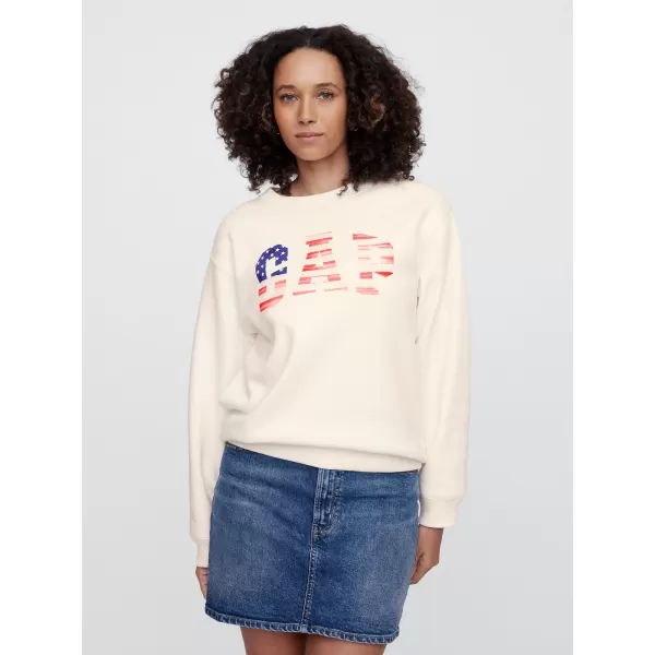  Ženski pulover GAP LOGO SWEATSHIRT 782487-01 NOVA UMAZANO BELA OPT 