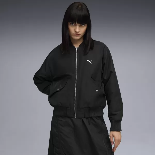  Ženska jakna PUMA T7 SATIN BOMBER JACKET 632168-01 ČRNA PUMA 