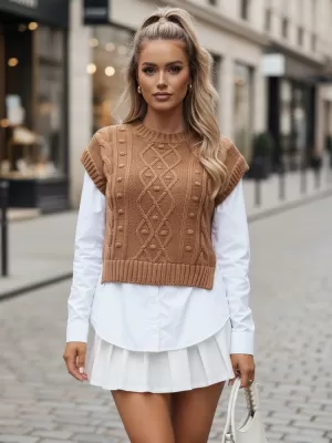 Ženski pulover DSTREET MY2216 RJAVA