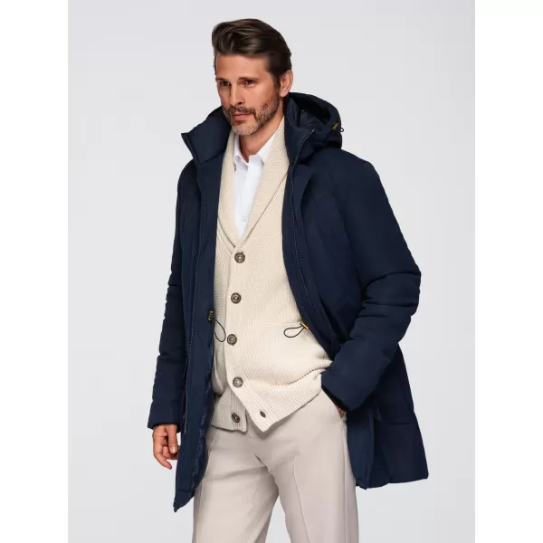  Moška parka OMBRE OM-JAPJ-0287 MORNARSKO MODRA 
