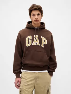 Moški pulover GAP HEAVYWEIGHT LOGO HOODIE PULLOVER 823104-04 TEMNO RJAVA