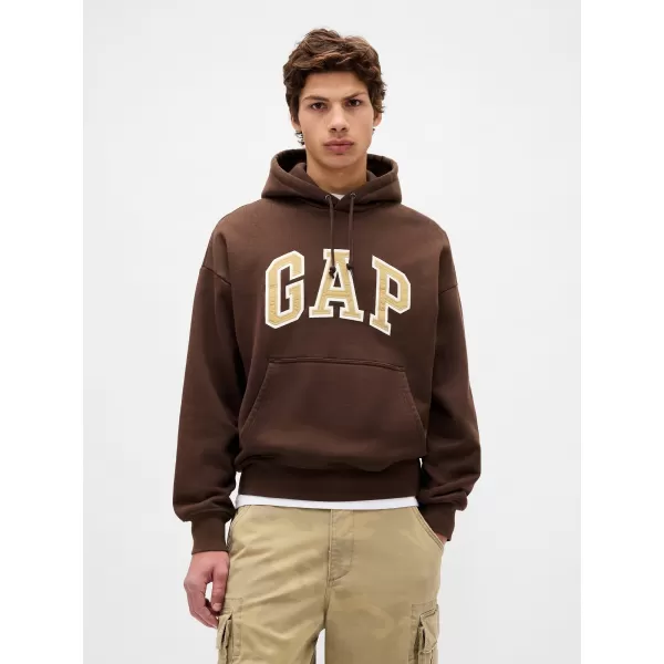  Moški pulover GAP HEAVYWEIGHT LOGO HOODIE PULLOVER 823104-04 TEMNO RJAVA 