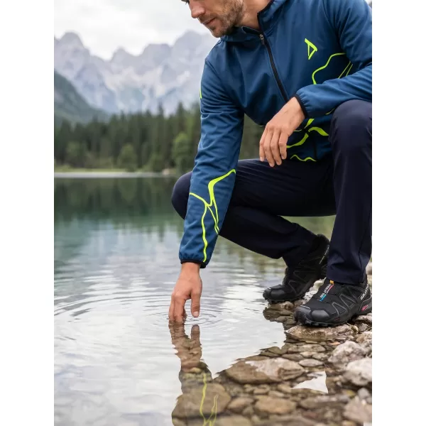  Moška vrhunska softshell jakna ALTISPORT VOJ/ALM073JACK01 MORNARSKO MODRA/NEONSKO RUMENA 