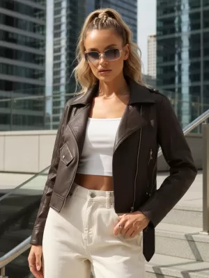 Ženska jakna DSTREET TY5647 RJAVA